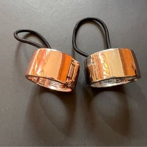 Metal Pony Hair Cuff - 2 PCS Gold & Silver